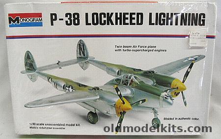 Monogram 1/48 P-38L / P-38M  / P-38J / F-5 Lightning - White Box Issue, 6848 plastic model kit